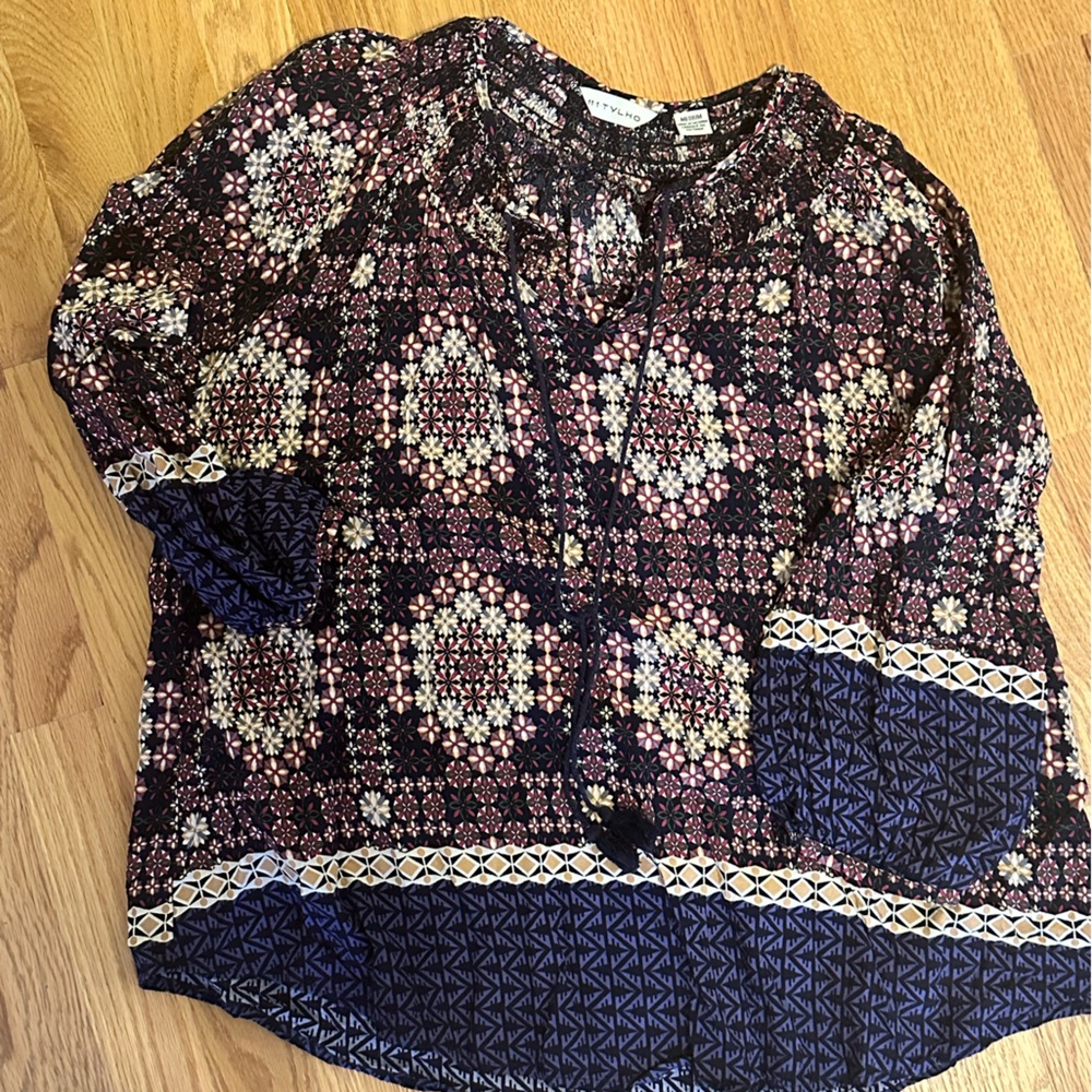 Anthropologie Printed Blouse Size M
